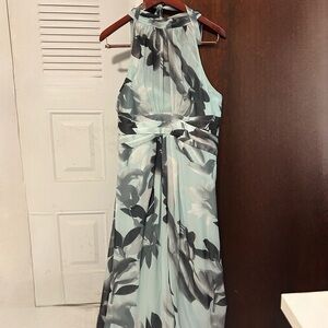Elegant Floral Halter Dress